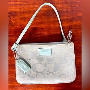 Coach Signature Light Blue Wristlet